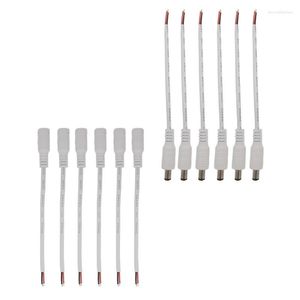 Acessórios de iluminação Outros 5pcs dc 5.5 2,1mm plugue conector de fio de cabo de cabo 12v x adaptador de fonte de alimentação feminina whiteother