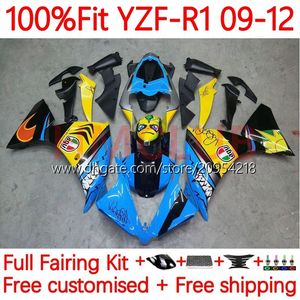 هيئة حقن Yamaha Yzf-R1 YZF1000 YZF R 1 1000 CC 2009-2012 Bodywork 5no.0 YZF R1 1000CC YZFR1 09 10 11 12 YZF-1000 2009 2011 2012 2012 OEM Fairing Kit Shark Fish