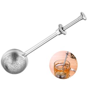 Long-Handle Stainless Steel Tea Strainers Infuser Ball Tools for Loose Leaf Tea Herbal Spice Filter Diffuser Wholesale XBJK2203