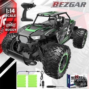 BEZGAR TB142 Remote Control Car24GHz Alloy Metal RC Car AllTerrain 20Kmh 114 OffRoad Monster Truck Toy for Boys Kids Gifts 220720