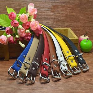 Simple Design Kids Faux Leather Belts Plsin Color Children Buckle Belt Girls Boys Leisure Strap High Quality