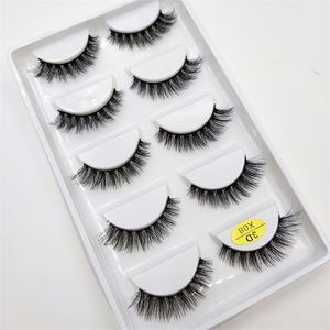1050 Boxes 5 Pairs Natural 3D Mink False Eyelashes Makeup Eyelash Fake Eye Lashes Faux Cils Make Up Beauty Wholesale 220607