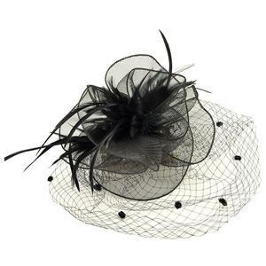 Bridal Veils Design White Black Red Ivory Birdcage Net Wedding Face Feather Flower with Hairpins Veils