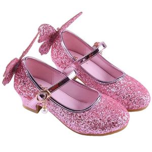 Princess Girls Sandalen Kinderschoenen voor meisjes Dress schoenen Little Hoge Heel Glitter Zomerfeest Wedding Sandaalkinderen Shoe291s