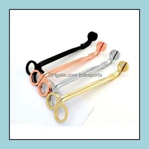 Scissors Hand Tools Home Garden Stainless Steel Snuffers Candle Wick Trimmer Rose Gold Cutter Oil Lamp Trim Scissor Wy1091 Drop Delivery 2