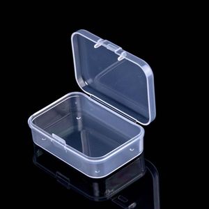 Gift Wrap Small Clear Rectangle Plastic Beads Jewelry Storage Box Items Crafts Hardware Container Packing Transparent ToolboxGift