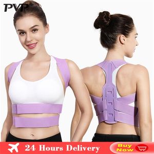 Brace Support Belt Justerbar baksida Korrigeringskorrigering CLAVICLE Ryggrad Back Axel Lumbal Posture Correction Corset för hållning 220812