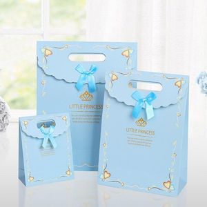 Geschenkpapier 20 teile/satz Blau und Rosa Blumendruck Kleine Papiertüte Kuchen Brot Paket Weihnachtstaschen Festival Party SuppliesGeschenk