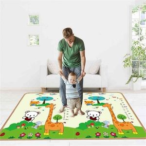 Składany dziecięcy matka dywanowa dywan dywan niemowlę składany Playmat Early Education Crawling Game Pad 200CMX180CMX05 210402