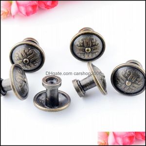 Furniture Accessories Home Garden Wholesale- 4Pcs Jewelry Wooden Box Pl Handle Dresser Der For Cabinet Door Round Antique Bronze J3143-J31