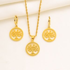 Ethiopian Jewelry sets Pendant Necklaces Earrings Womens Fine Solid Gold Eritrean African Bride Gifts