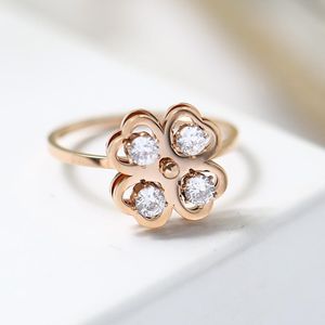 Cluster Rings 2022 Fashion Swiveling Flower Rose Gold Color Woman Gift Party Titanium Steel Jewelry Top Quality Not FadeCluster Clusterclust