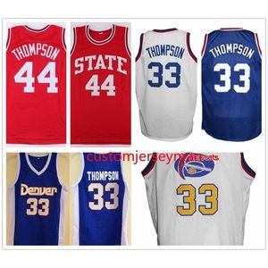 XFLSP Nikivip Basketball Jersey College Retro NC State Wolfpack 44 David Thompson Jerseys Throwback Mesh Sydd broderi Custom Big Size S-5XL