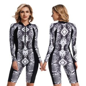 Mulher de banho feminina Fancária UV Sporty Swimsuit Zip Mulher de uma peça de macacão de macacão completo Roupeiras