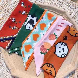 Hair Accessories Korean Style Ribbons For Girls Floral Print Accesssories Styling Tools Kids Wear Cute Children Headdress