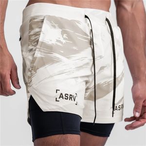 2 i 1 kamouflage sommarkörning shorts mensports jogging fitness träning snabb torr män gym män korta byxor 220714