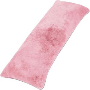 Kissenbezug, 180 x 47 cm, rosa Körperkissenbezug, weicher Flanell, langes Paar, große Größe, bequem, warm, dick, Schlafbezug