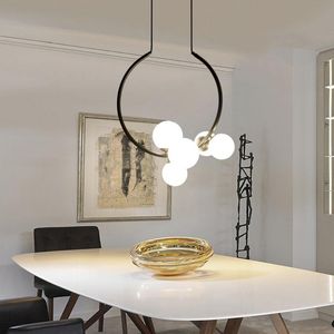 Pendellampor Artpad nordisk metallkrans Pendant-ljus hängande lamp bar korridor sovrum restaurang rund glas lampskärm g9 led lyktendant