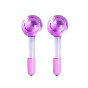 Luxury Gift Box Face Massager Glitter Ball Pink Purple Beauty Tool Cooling Eye Body Skin Care Glass Facial Ice Globes Ice Roller