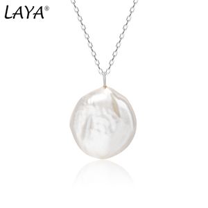 Laya Sterling Silver Pendant Necklace For Women Contracted fashion Natural Baroque Pearl Party Wedding Luxury Jewelry Trend