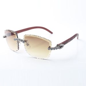 Neu Bouquet Blue Diamond 3524023 Buffs Sonnenbrille, Bügel aus natürlichem Tigerholz und 58 mm geschliffene Gläser, Dicke 3 mm. Kostenloser Versand