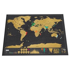 Scratch Off World Map Luxury Erase World Travel Map Travel Scratch for Map 82.5x59.4cm Room Office Home Decoration Wall Stickers T200601