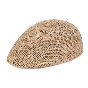 Summer fabricados pedestres de palha para homens e mulheres ao ar livre de sol respirável Visor Cap Sunhat Beach Hat Casual Newspaper Boy Caps J220722