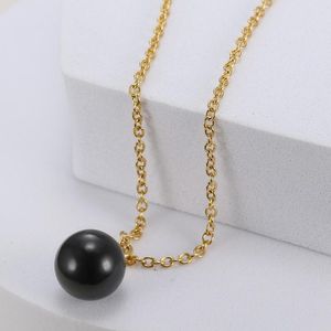 Pendant Necklaces Luxury Fashion Simple Pearl Clavicle For Women One Piece Titanium Steel Jewelry Sets Accessories GiftPendantPendant