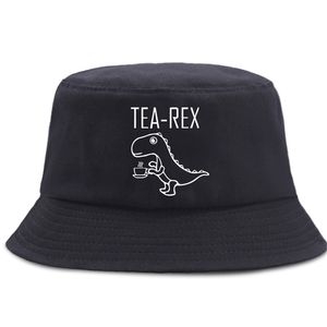 Cartoon Tea Rex Funny Print Print Fisherman's Caps Caps Casuais Casuais Casuais Capilinhas Unissex Verão Praia Panamá Hat Sun Somb