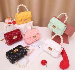Flickväska Handväska för kvinnor Mini Jelly Bag PVC Transparent Crossbody-väskor Barn Liten genomskinlig myntpåse