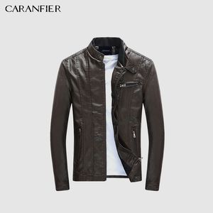 Caranfier mens giacche PU cappotti per motociclette motociclettiera giacca in pelle sintetica uomo vestiti autunnali autunno maschio classico cappotto in velluto spesso 220816