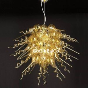 Nordiska guldlampor lyxiga handblåsta glasland kökstak vintage industriella ljuskronor pendell ljus glans 28 med 20 tum