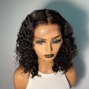 LX Brand Deep Wave Short Bob Wigs For Black Women Brazilian 4x4 Bob Closure Wigs Deep Curly Lace Front Human Hair Wigs Hair Wigsfactory dire