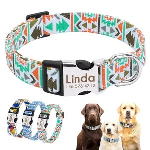 Small Dog Collar Personalized Nylon Small Dog Collars Chihuahua Puppy Collar Engrave Name ID for Small Medium Large Pet Pitbull 220610