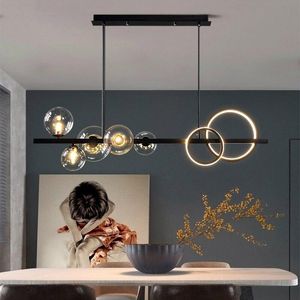 Tavan Işıkları Nordic Chandelier Yemek Odası Mutfak Bar Ofis Modern Cam Topu Asma Kolye İç Işık Fikstürü