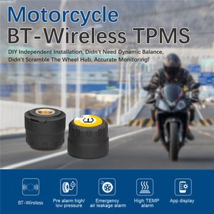 Motocykl Bluetooth 4.0 TPMS Monitorowanie ciśnienia w oponach Narzędzia diagnostyczne alarm Niskie zużycie energii Android / iOS smartfon