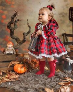 Mädchen Kleider Kleinkind Baby Mädchen Weihnachtskleid für das Jahr 2022 Spitze Rüschen Tutu Party Plaid Weihnachten Kostüme Kinder KleidungMädchen