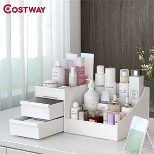 Costway Cosmetic Box Desktop Storage Drawer Type Plastic Jewelry Organizer Rack W0592 210309