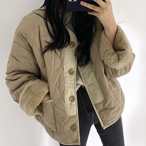 Women's Jackets Single-breasted Woman Jacket Female Korean Style Patchwork Winter Clothes Women Cotton Cardigan Coat Outwear Thick Parkas