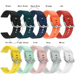 Silicone Sport Watchband 20mm 22mm para Samsung Galaxy Watch Active 42mm para Amazfit Bip Garmin para Engrenagem S2 Pulseira Strap Band Band Bands