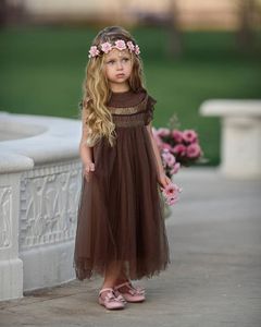 Sukienki dziewczynki Wedding Flower Girl for Kids Księżniczka Sukienka Bez rękawów Letnia przyjęcie urodzin