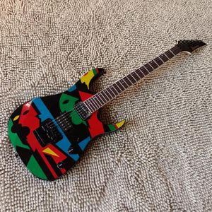 Özel Mağazalar Grafik JPM100 Floyd Gül Tremolo John Petrucci Model Guitarra Ile Elektro Gitar Tüm Siyah Donanım