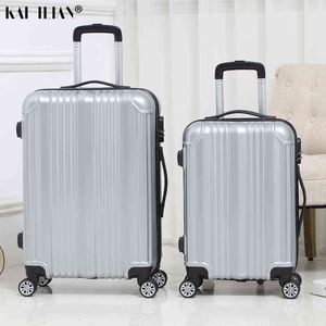 New Inch Rolling Luggage Sipnner Wheels Women Travel Suitcase Men Popular Fashion Trolley Forgotten Box AbsPc J220708 J220708