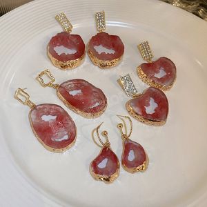 Mode smycken rosa serie dingle örhängen 2022 Trend Geometric Harts Drop örhängen för kvinnliga festgåvor