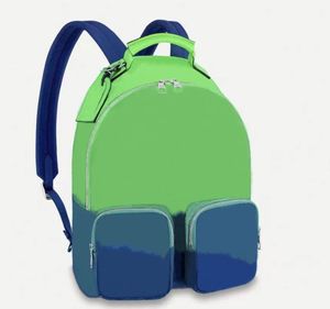 Rucksack brandneues Taurillon-Illusionslederfutter fluoreszierend grün Outdoor-Notebook-Rucksack Handtasche