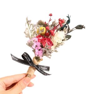 Decorative Flowers & Wreaths Mini Dried Flower Bouquet Fall Decoration Rose Pampas Grass Gypsophila Plants DIY Gift Box Christmas Home Decor