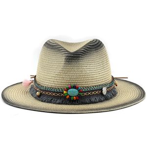 Enkel vintage panama hatt män halm fedora manlig sol hatt kvinnor sommar strand brittisk stil chapeau jazz trilby cap sombrero