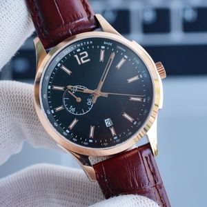 남성 시계 자동 기계식 운동 시계 40mm 패션 비즈니스 가죽 손목 시계 Montre de Luxe