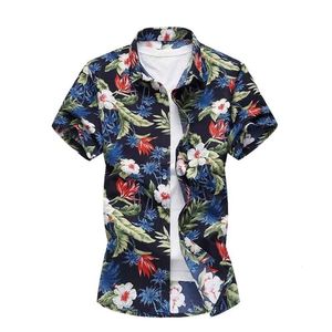 Plus Size 4XL 5XL 6XL 7XL Mens Shirts Summer Men Clothing Short Sleeve Design Floral Shirts Leisure Holiday Beach Hawaiian Shirt 210412