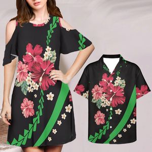 Bohem Plumeria Desen Seksi Kadınlar ve Erkekler İçin Omuz Elbisesi Gömlek Hollow Out Bestidos Sukienka Yaz Çift 220627